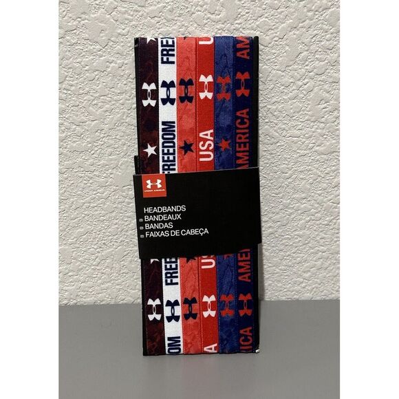 Womens Under Armour Freedom Graphic Wide Headbands 6 Pack NWT - Picture 1 of 7